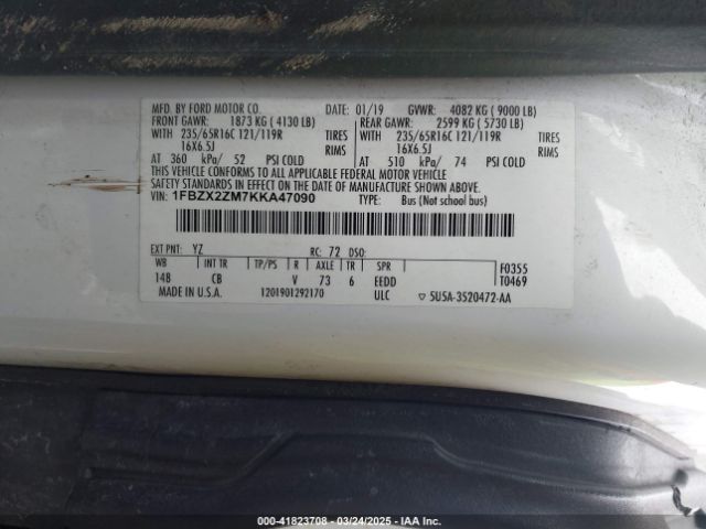 1FBZX2ZM7KKA47090 Ford Transit-350 Xlt