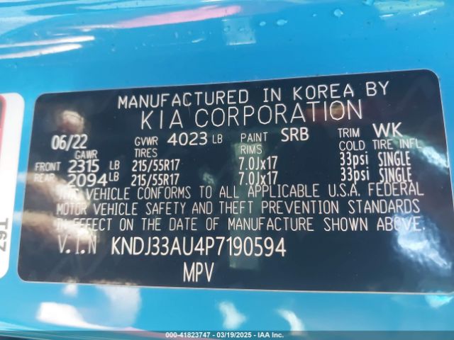KNDJ33AU4P7190594 KIA SOUL EX