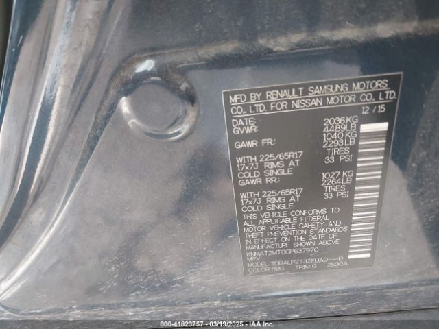 KNMAT2MT0GP637970 Nissan ROGUE S