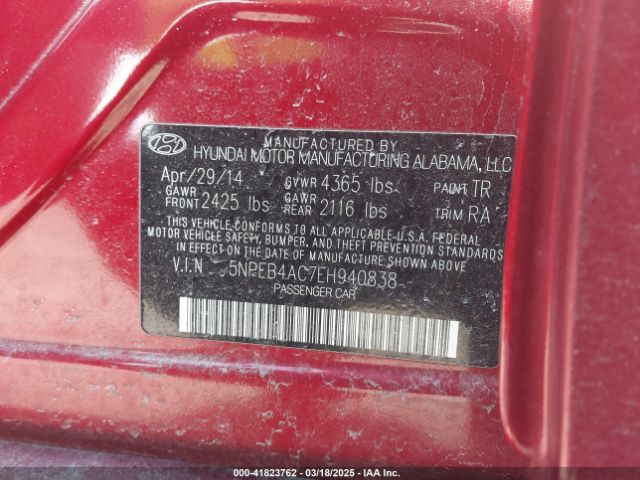 5NPEB4AC7EH940838 Hyundai SONATA GLS