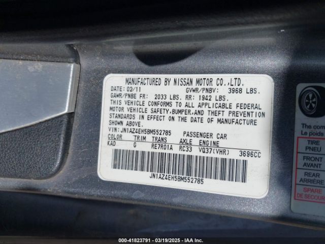 2011 NISSAN 370Z JN1AZ4EH5BM552785 Photo 8