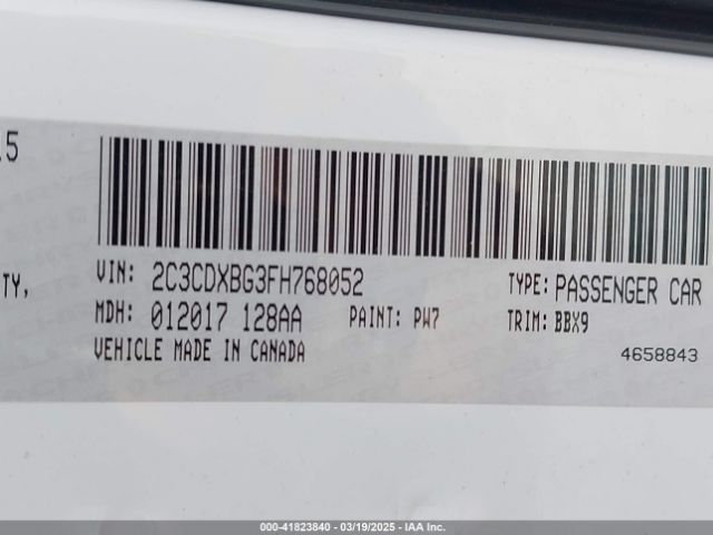 2C3CDXBG3FH768052 Dodge Charger Se