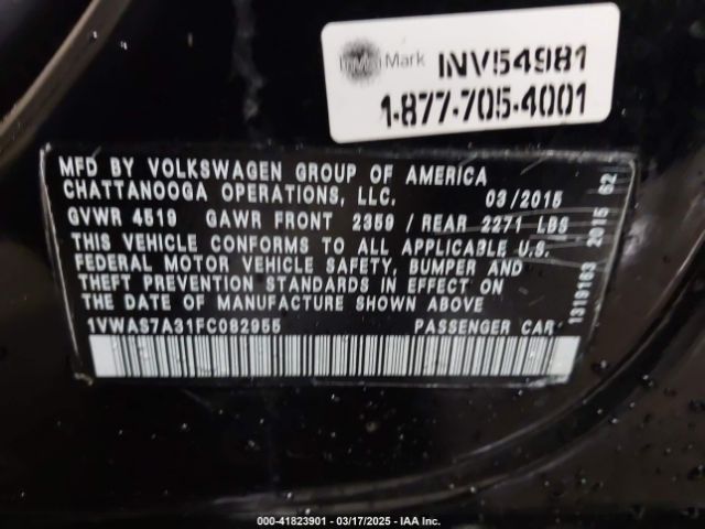 1VWAS7A31FC082955 Volkswagen Passat 1.8t Limited Edition
