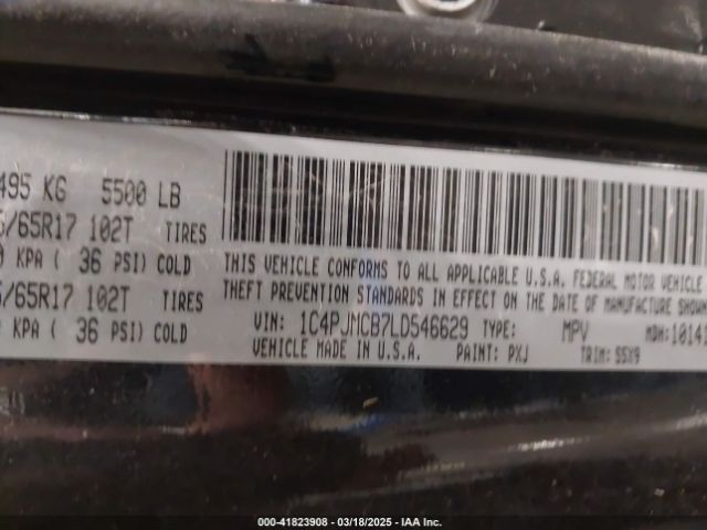 1C4PJMCB7LD546629 Jeep Cherokee Latitude 4x4