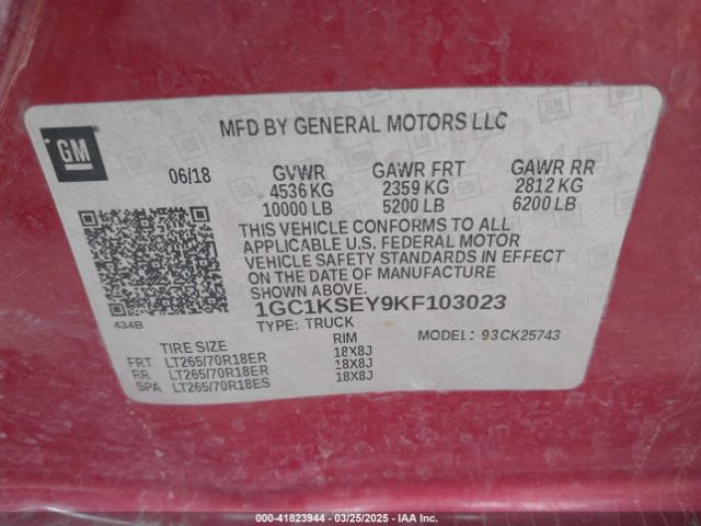 1GC1KSEY9KF103023 Chevrolet Silverado 2500hd Lt