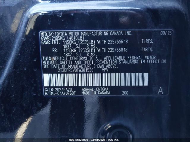 2015 TOYOTA RAV4 2T3DFREV0FW381538 Photo 8