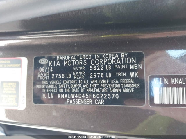 KIA K900 Luxury 2015 KNALW4D45F6022370 Image 9