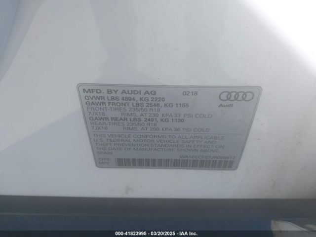 WA1ECCFS7JR026917 Audi Q3 2.0t Premium/2.0t Sport Premium