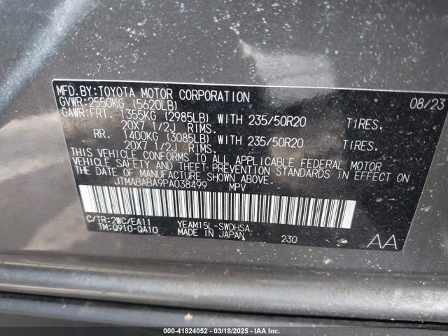 JTMABABA9PA038499 Subaru 1ym motor
