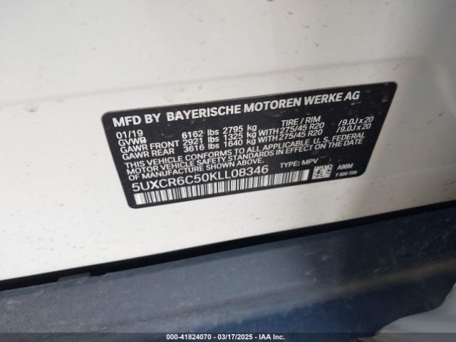5UXCR6C50KLL08346 BMW X5 Xdrive40i