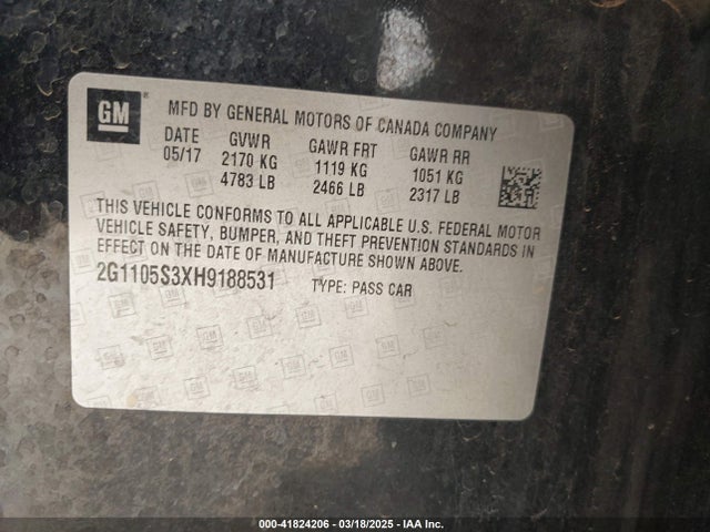 2G1105S3XH9188531 Chevrolet IMPALA 1LT