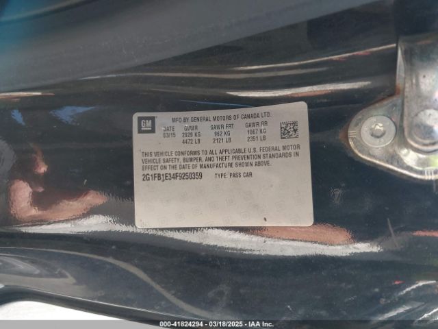 2G1FB1E34F9250359 Chevrolet Camaro 2ls