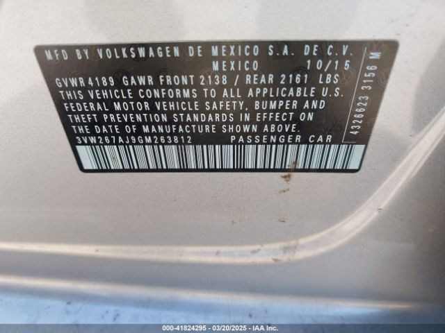 3VW267AJ9GM263812 Volkswagen Jetta 1.4t S