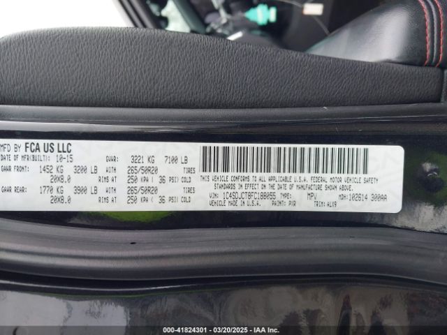 1C4SDJCT8FC188055 Dodge Durango R/t