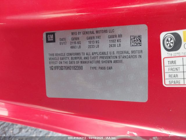 1G1FF3D76H0182390 Chevrolet Camaro 1ss