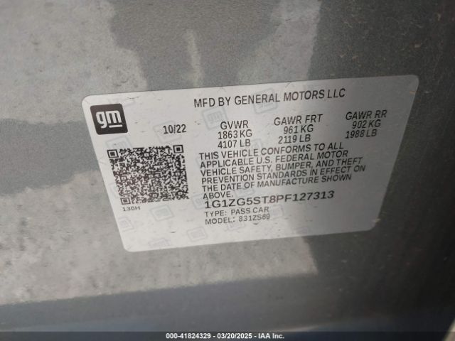 1G1ZG5ST8PF127313 Chevrolet Malibu Fwd Rs