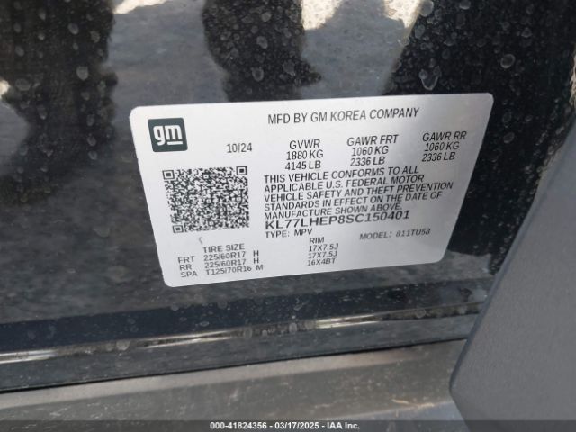 KL77LHEP8SC150401 Chevrolet Trax Fwd Lt