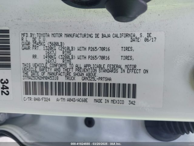 3TMAZ5CN2HM045318 Toyota Tacoma Trd Off Road