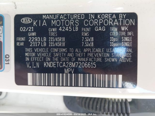KNDETCA28M7206615 KIA Seltos Sx Turbo
