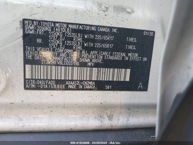 2T3W1RFV6LC055116 Toyota Rav4 Xle