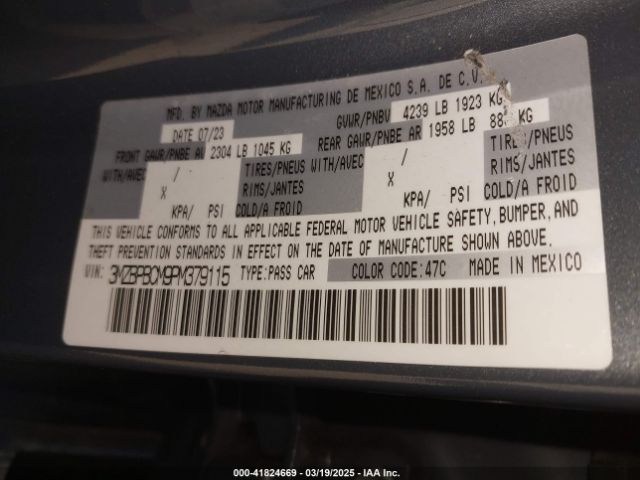 3MZBPBCM9PM379115 Mazda Mazda3 2.5 S Carbon Edition