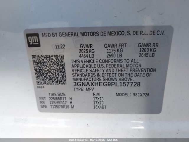 2023 CHEVROLET EQUINOX 3GNAXHEG9PL157728 Photo 8