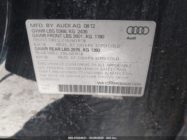 2013 AUDI Q5 WA1CFAFP0DA007630 Photo 8