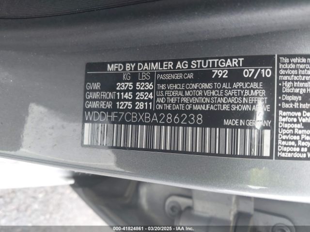 2011 MERCEDES-BENZ E 550 WDDHF7CBXBA286238 Photo 8