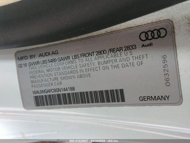 WAUWGAFC6GN144188 Audi A7 3.0t Premium Plus
