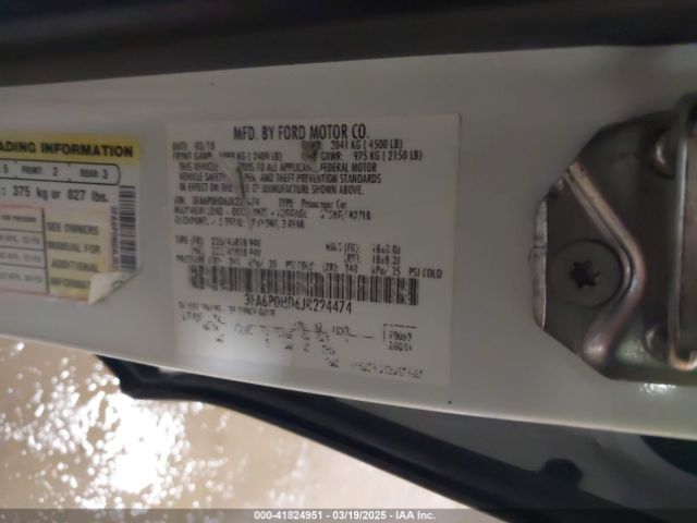 3FA6P0HD6JR224474 Ford FUSION SE