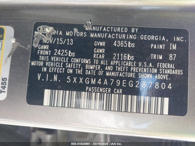 5XXGM4A79EG287804 KIA Optima Lx