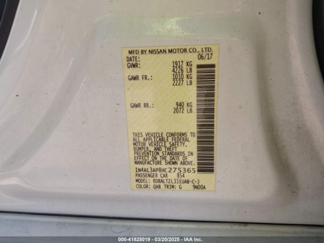 2017 NISSAN ALTIMA 1N4AL3AP8HC275365 Photo 8