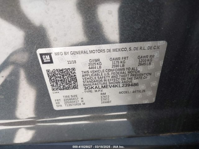 3GKALMEV4KL239486 GMC Terrain Sle