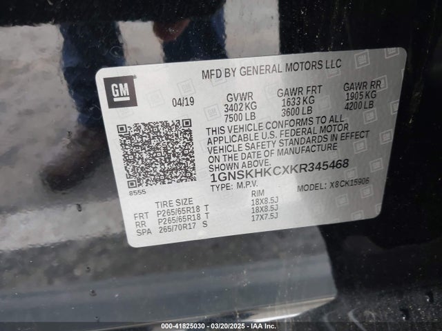 1GNSKHKCXKR345468 Chevrolet Suburban Lt