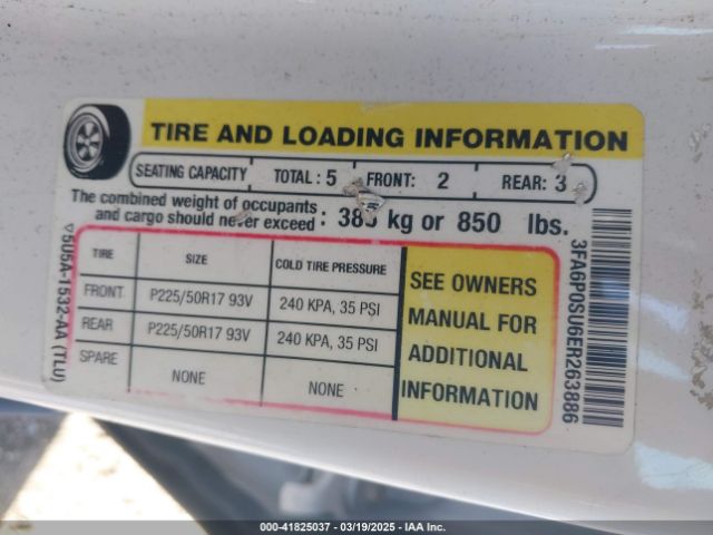 3FA6P0SU6ER263886 Ford Fusion Energi Titanium