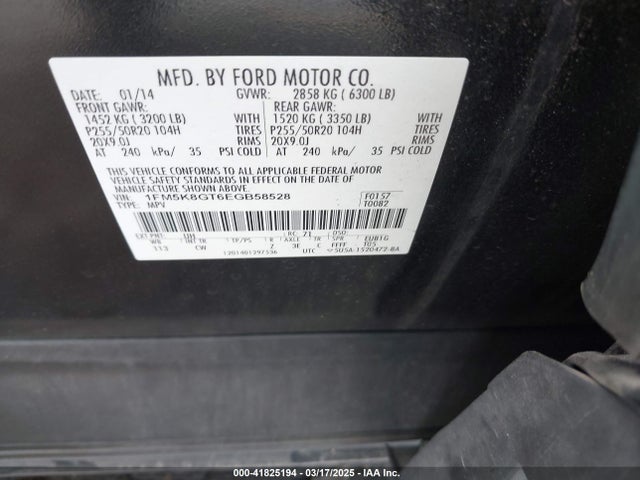 1FM5K8GT6EGB58528 Ford EXPLORER SPORT