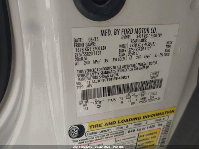 1FMJK1KT6FEF49821 Ford Expedition El Limited