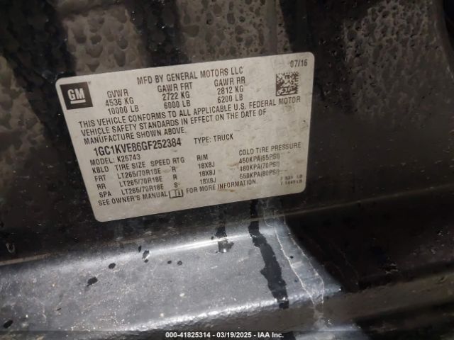 1GC1KVE86GF252384 Chevrolet Silverado 2500hd Lt