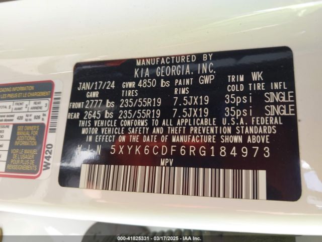 5XYK6CDF6RG184973 KIA Sportage X-line