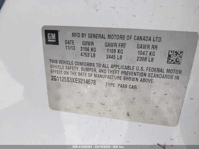 2G1125S3XE9214678 Chevrolet Impala 2lt