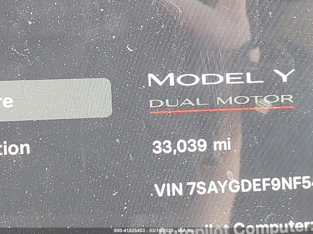 7SAYGDEF9NF544205 Tesla Model Y Performance Dual Motor All-wheel Drive