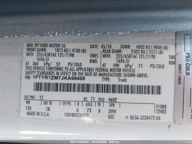1FTYR1ZM7JKA98468 Ford Transit-250
