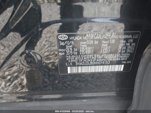 5NMZUDLB0HH014153 Hyundai Santa Fe Sport 2.4l