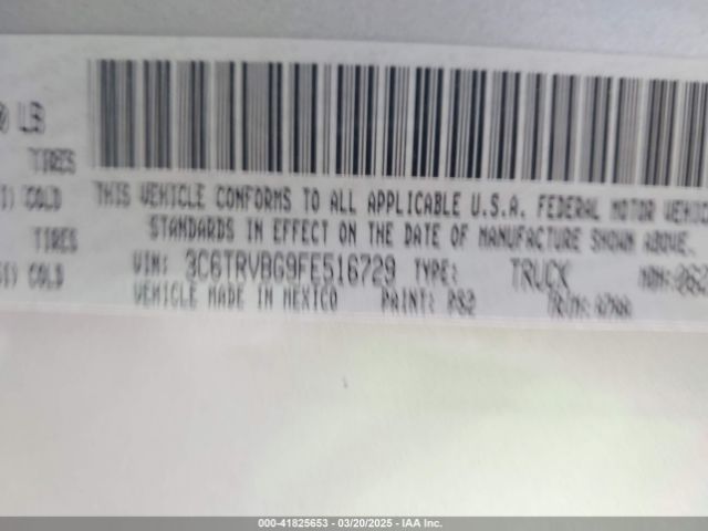 3C6TRVBG9FE516729 RAM Promaster 1500