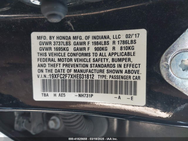 19XFC2F7XHE031812 Honda CIVIC EX