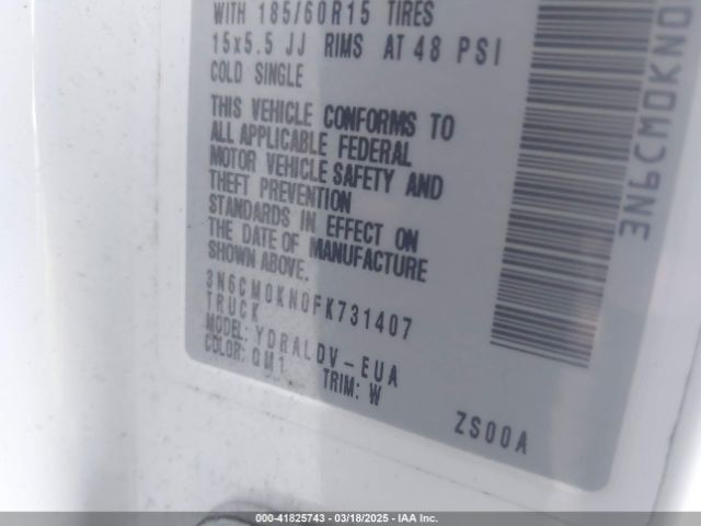 3N6CM0KN0FK731407 Nissan Nv200 S