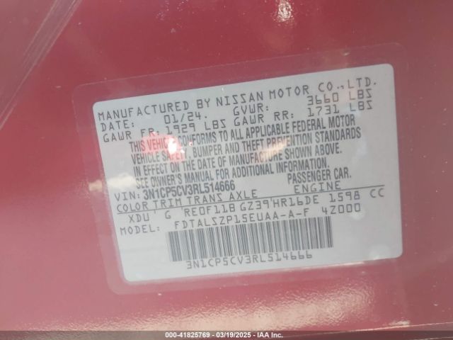 3N1CP5CV3RL514666 Nissan Kicks Sv Xtronic Cvt