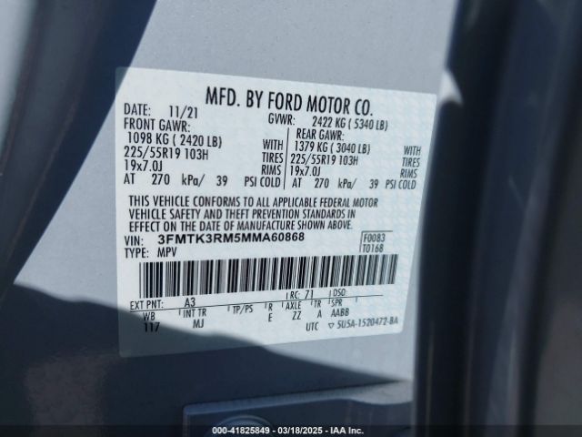 3FMTK3RM5MMA60868 Ford Mustang Mach-e Premium