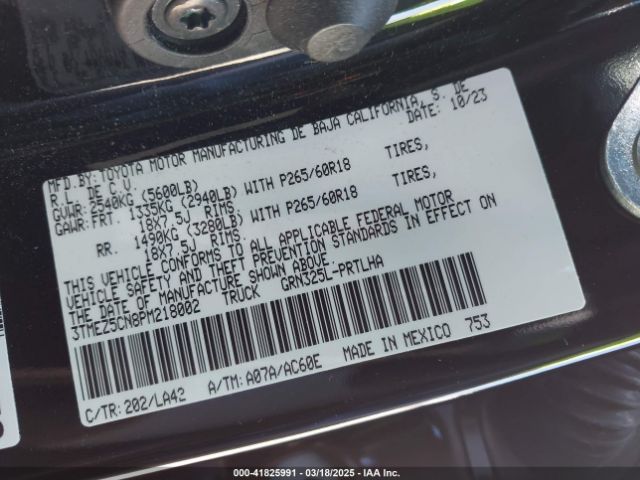 3TMEZ5CN8PM218002 Toyota Tacoma Limited