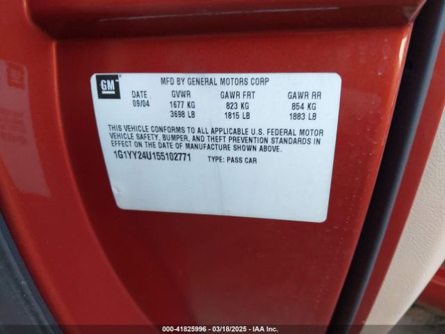 2005 CHEVROLET CORVETTE 1G1YY24U155102771 Photo 8